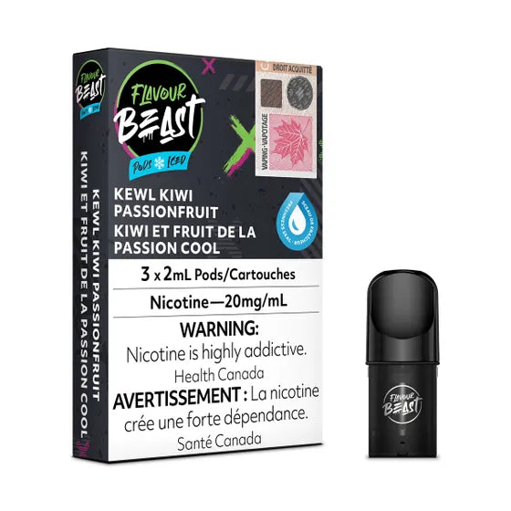 Kewl Kiwi Passionfruit Iced par Flavour Beast (Vape Pod compatible 'Stlth') DC