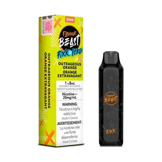 Outrageous Orange Iced by Flavour Beast Fixx 3000 Puff 8ml - Disposable Vape