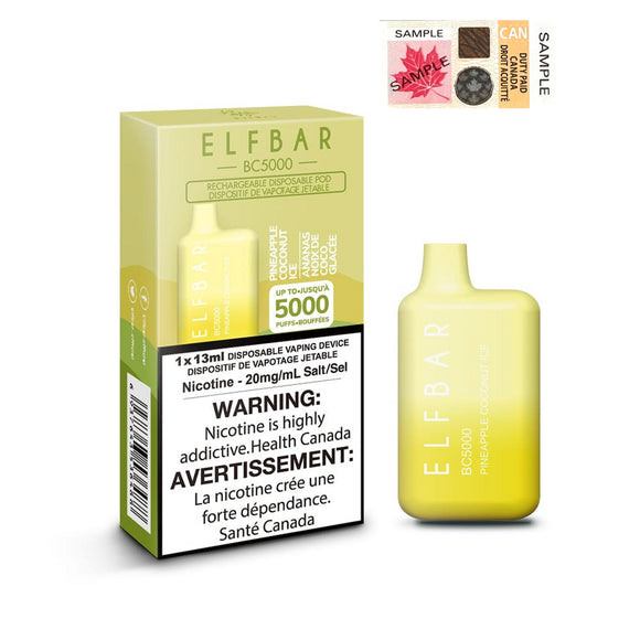 Pineapple Coconut Ice by Elfbar BC5000 (5000 Puff) 13mL - Disposable Vape