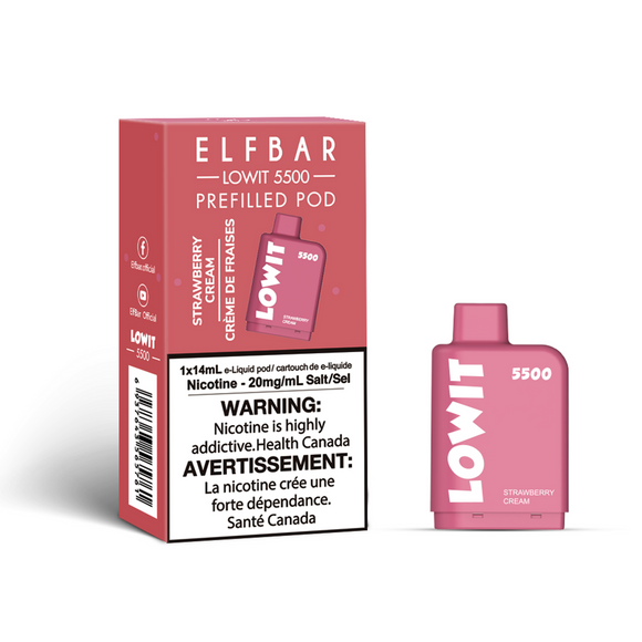Strawberry Cream Pod by Elfbar Lowit 5500 - Closed Vape Pod System