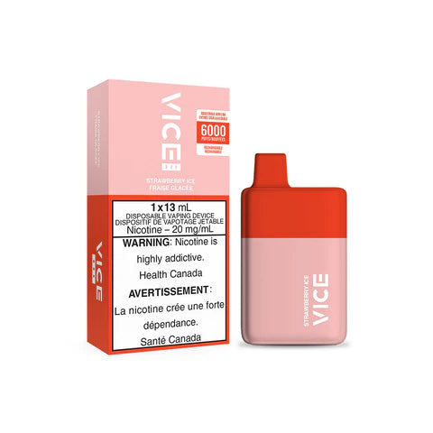 Strawberry Ice by Vice Box 6000 Puff- Disposable Vape