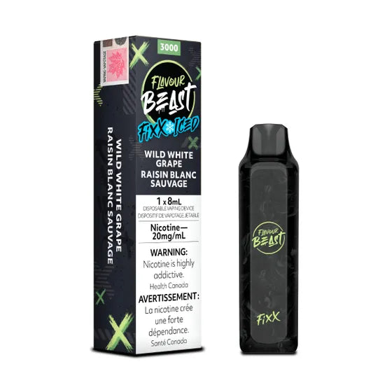 Wild White Grape Iced by Flavour Beast Fixx 3000 Puff 8ml - Disposable Vape